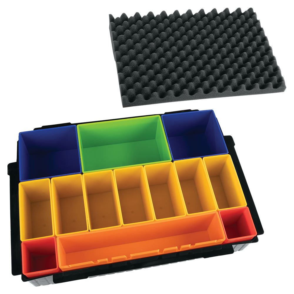 MAKPAC Interlocking Case Insert Tray with Colored Compartments