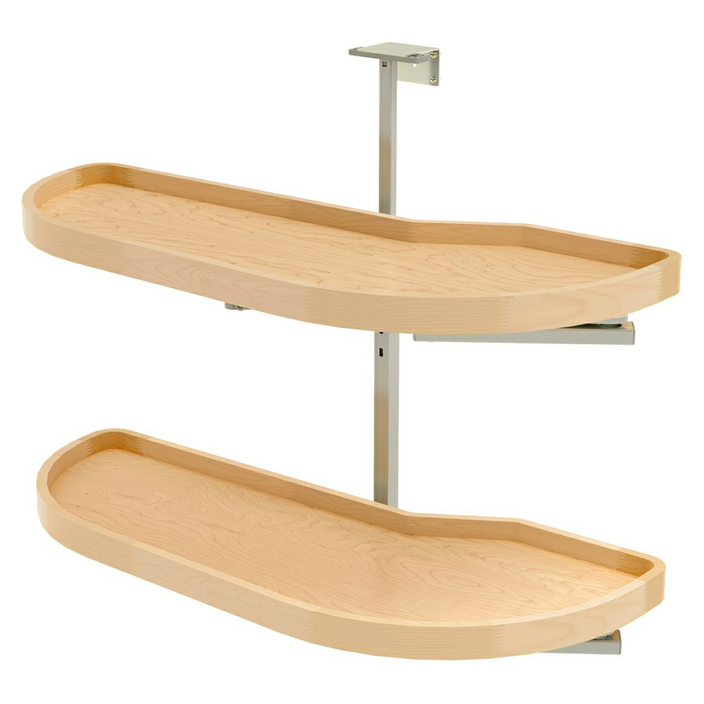 4WLS87 2-Tier Girasolo Left-Hand Wood Classic Shelves Blind Corner